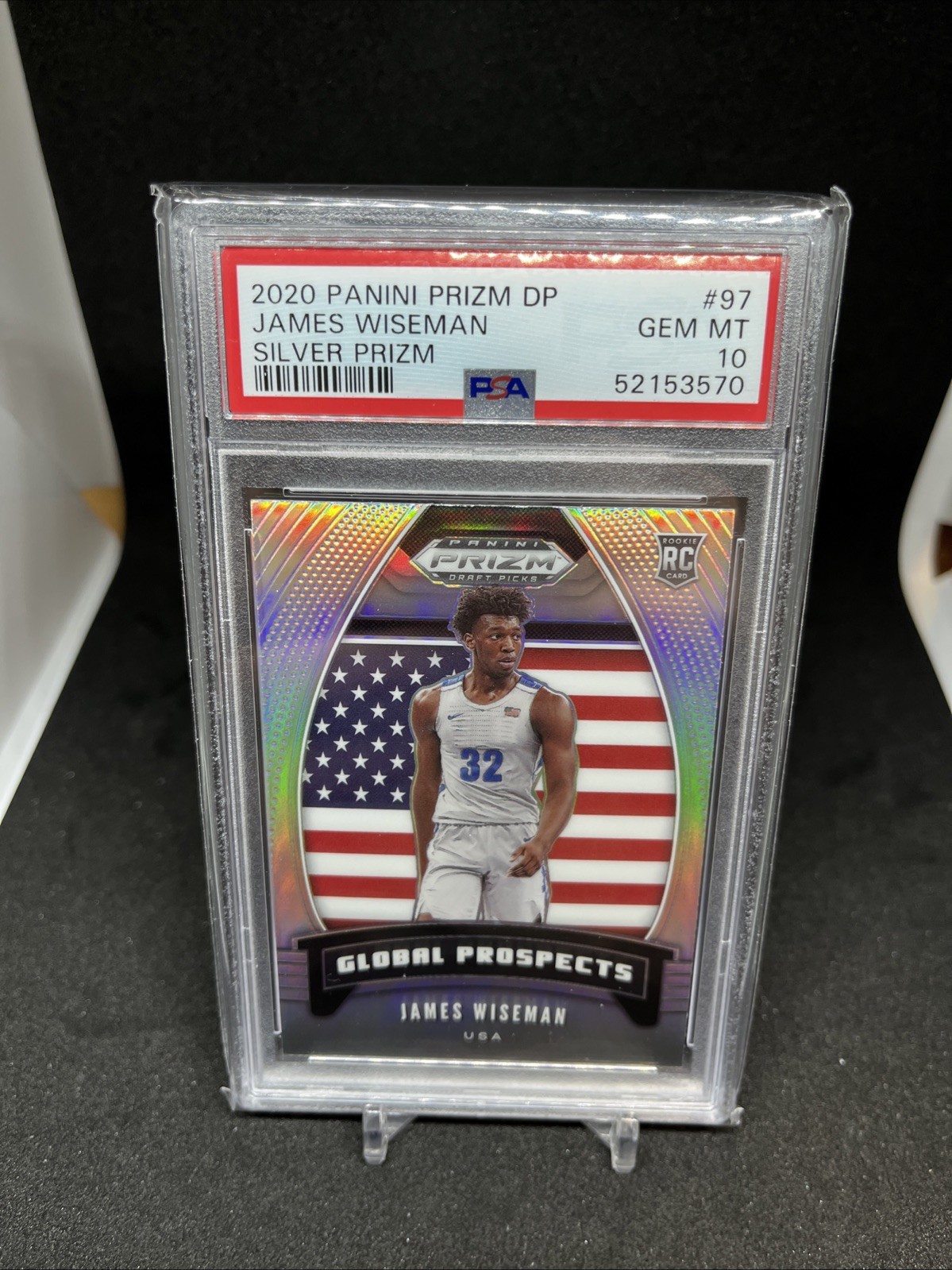 JAMES WISEMAN PSA 10 2020 PANINI PRIZM DRAFT #97 ROOKIE USA GLOBAL MEMPHIS