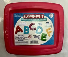 Multicolored Uppercase AlphaMagnets , Set of 42 Magnetic Letters