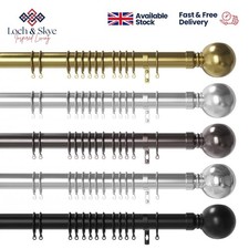 Metal Curtain Pole Wall Brackets With Rings & Fittings  for Home Office