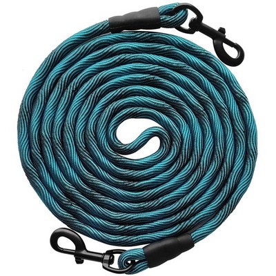 Long Rope Dog Leash Tie Out Check Cord Training Camping Yard Lead Blue Black