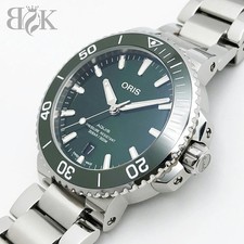 ORIS quis 01 733 7732 4157 Men's Green Dial Ceramic Bezel Stainless Steel Watch