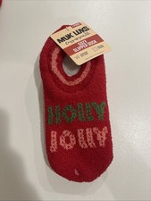 MUK LUKS Women's 1-Pack Cozy Slipper Socks Red Size 6-10