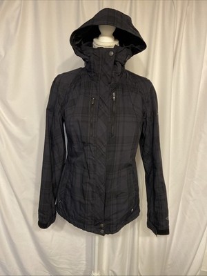 Womans Columbia Md Omnitek Plaid Outershell Jacket Coat W Hood Snow Ski Full Zip