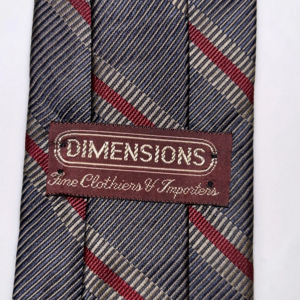 Dimensions 男式 Rep 领带全丝绸编织英格兰手工缝制 3 英寸宽 56 英寸长 — 第 3/4 张图片