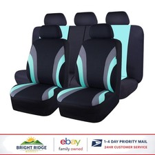 11pcs Universal Car Seat Covers In Black And Mint Easy Installation Cleaning 11pcs Universal Car Seat Covers In Black And Mint Easy Installation Cleaning