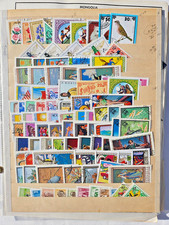 Mongolia Stamp Collection on 50 Album Pages and Stock Page - Approx 300 stamps