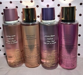 Victoria's Secret Fragrance Mist Lot 4 Velvet Petals Vacation Bare Vanilla 8.4