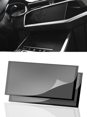 DISSKIN Displayschutzfolie passend für Audi Q8 / SQ8 / RSQ8 (2 Teile) 
