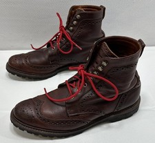Allen Edmonds Long Branch Brown Wingtip Ankle Boots USA Vibram 6021 Size 10.5 E