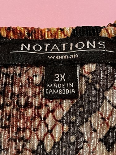 Notations Bluse Gr. 3X Schlangenleder Print Stretch schwarz braun hellbraun Crinkle 2-Fer - Bild 8 von 12