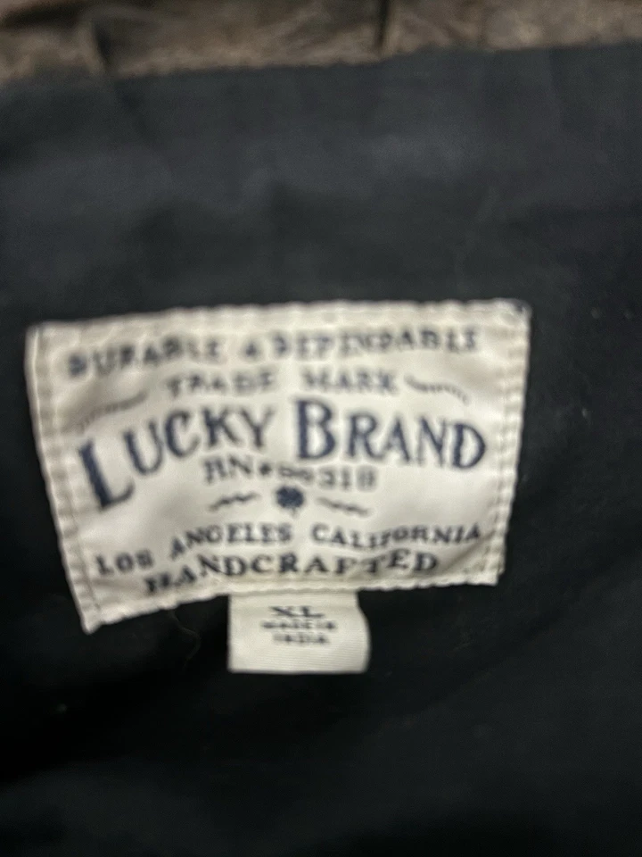 Chaqueta de cuero marrón XL Lucky Brand para hombre Foto 3 de 4