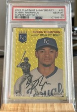 Marketplace image: 2023 Topps Chrome Platinum Anniversary Bubba Thompson #62 SuperFractor /1 (RC)