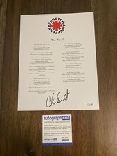 Chad Smith Red Hot Chili Peppers ‘Scar Tissue’ Lyric Sheet Drummer ACOA