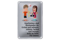 Blechschild Spruch 20X30 Cm Geschwister Sind FüReinander Da Deko Schild
