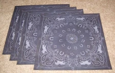 Karen Foster 12 x12 Single Sided Flat Papers(4) ~ Western/Cowboy Blue Bandana