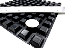 Stick-On Polyurethane Bumper Pad, Is 1/4" Tall, 1/2" Square, Durable Adhesive