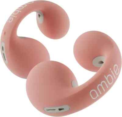AMBIE SOUND EARCUFFS AM-TW02 BEIGE × PINK OPEN-EAR WIRELESS
