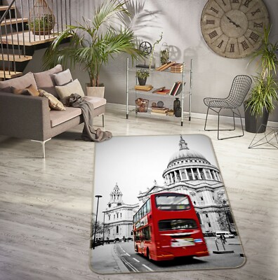 3D City Red Bus NAO3550 Transport Game Rug Mat Elegant Photo Carpet Mat ...