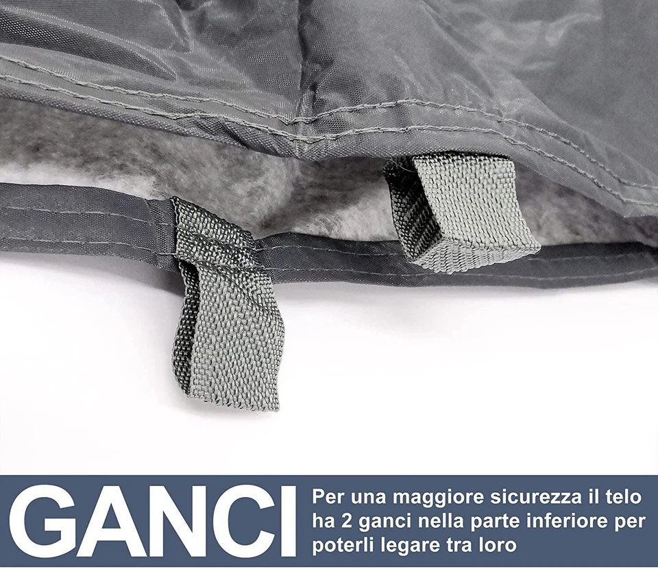 TELO COPRIMOTO FELPATO IMPERMEABILE SCOOTER PVC VARIE TAGLIE UNIVERSALE MOTO - Immagine 2 di 4