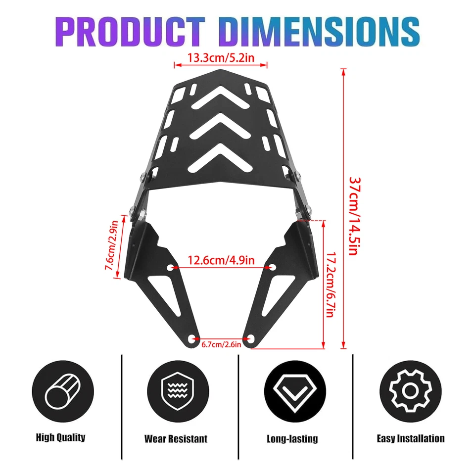 Rear Luggage Rack Carrier Cargo Holder For Honda MSX 125 MSX125 GROM125 2016-20 - Image 3 of 4