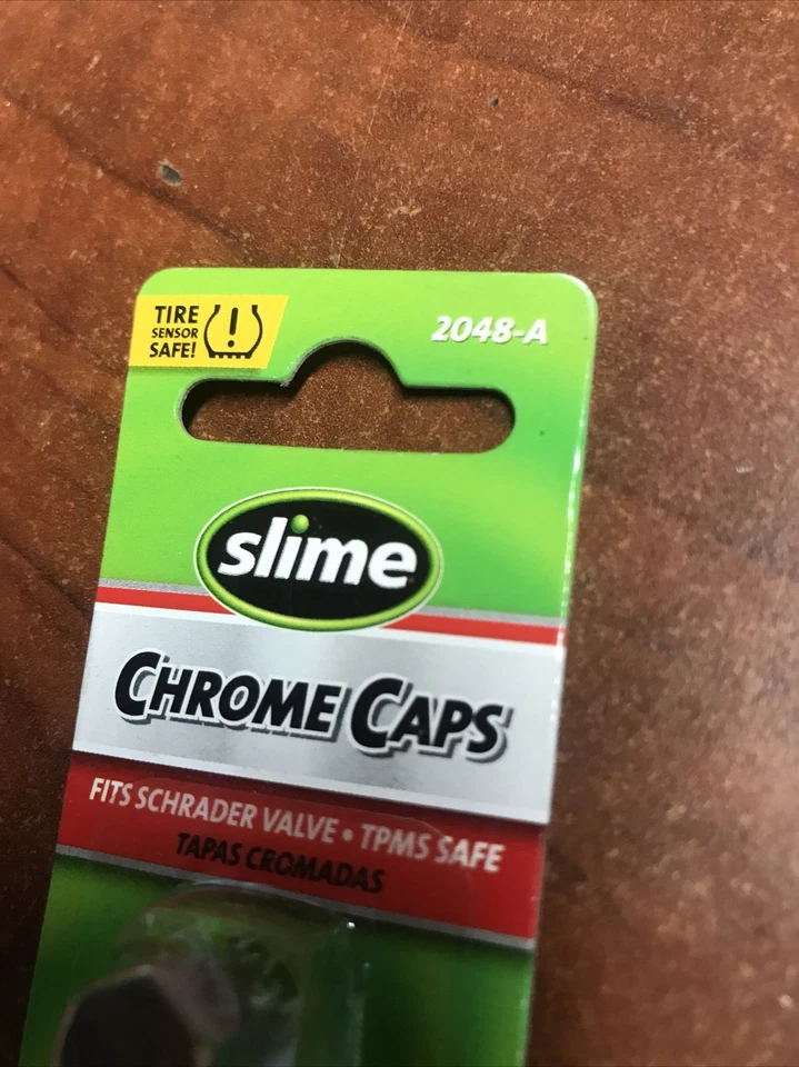 Novas Peças Genuínas Slime 2048-A, Tampas de Válvula Cromada Pacote com 4, Compatível com Válvula Schrader - Imagem 2 de 4