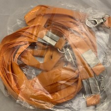 4 PK. I.D. Card Holders with Orange Lanyards NEW 
