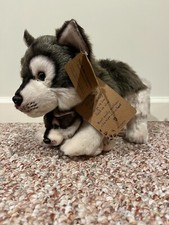 Demdaco Wolf Mom and Pup Gray and Winter White Plush Stuffed Toy Animal