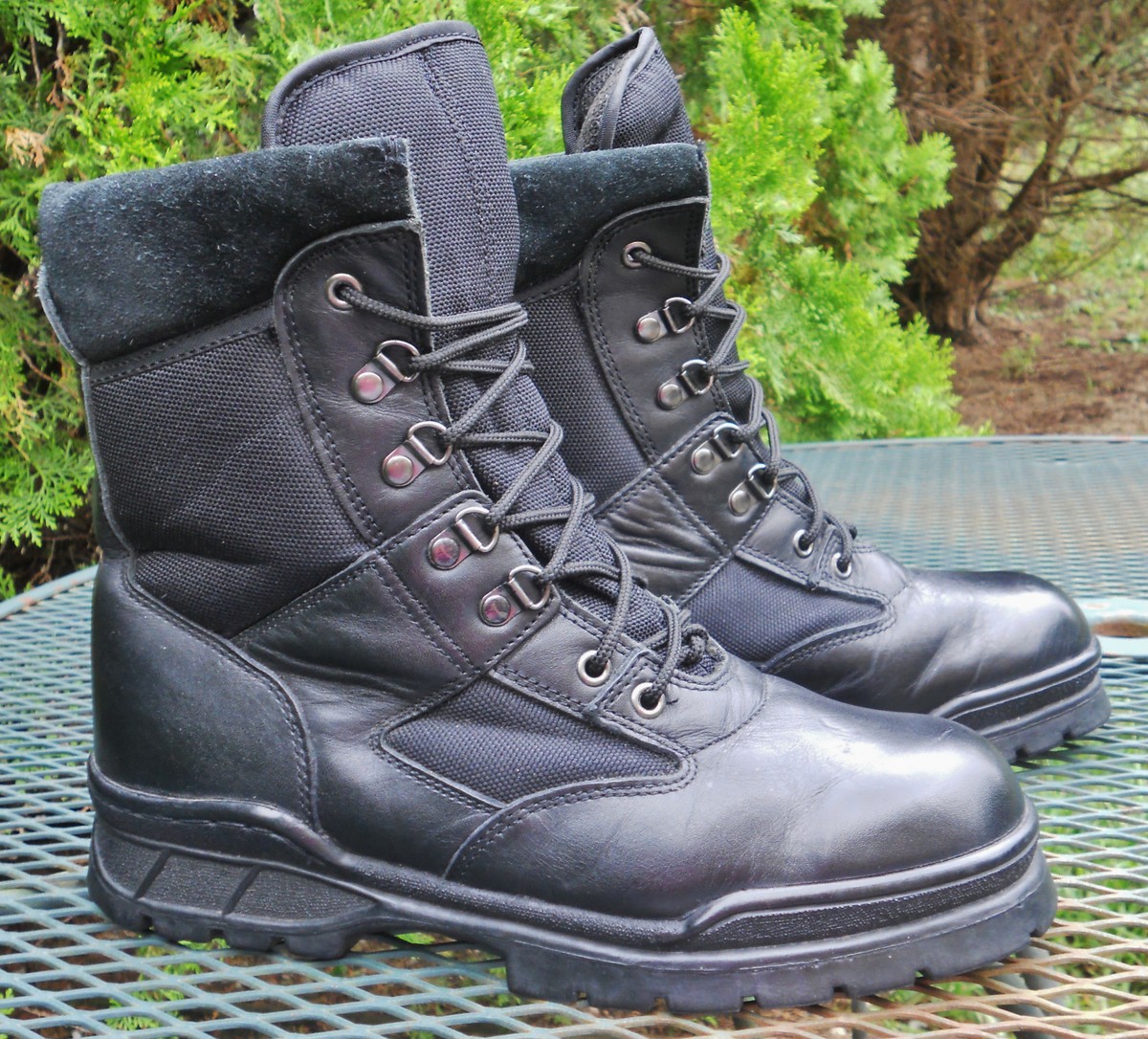 WESTERN CHIEF Leather Boots Black Cordura LACE UP safety  display picture 1