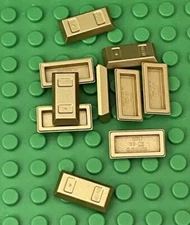 Lego 10 Pieces Metallic Gold Ingot Bar / Pirates Mini Figures Utensil