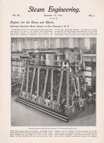 1901 JOURNAL STEAM ENGINE ENGINEERING POWER PLANT 28 PP MERCHANT MARINE - Picture 4 of 5