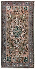 Semi-Antique Hand-Knotted Oriental Rug Traditional Farmhouse Wool Carpet 5X10 ft