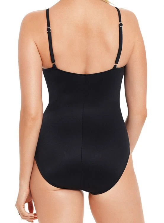 Traje de baño Magicsuit NEGRO/MULTI Persia Lisa drapeado frontal de una pieza, EE. UU. 8 Foto 3 de 4