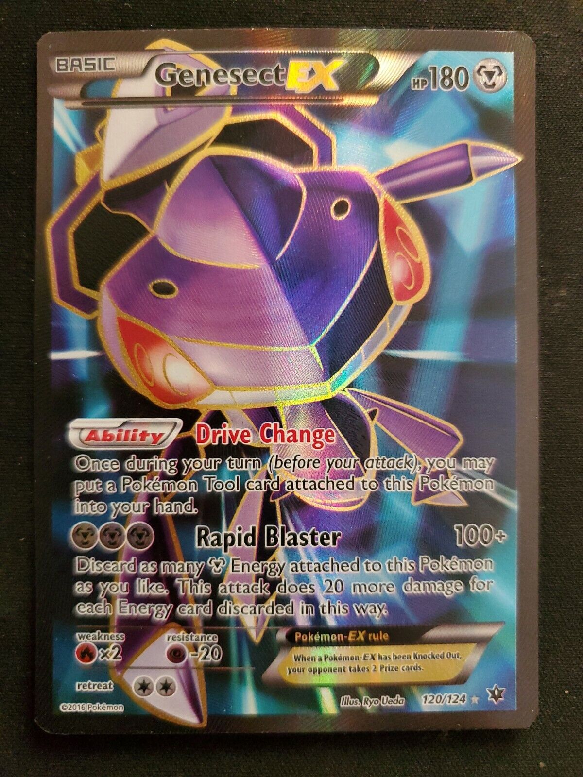 GENESECT EX Pokemon XY Fates Collide Ultra Rare Full Art TCG Card NEVER  PLAYED