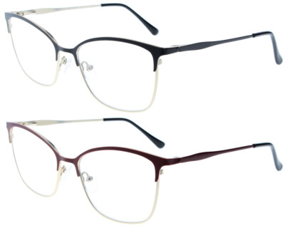 Feminine Fertiglesebrille aus Metall MIA in Cateye-Form mit Federscharnier NEU