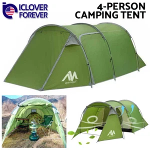 Tente de camping imperméable 3-4 personnes Tente familiale Tente double couche Canopy