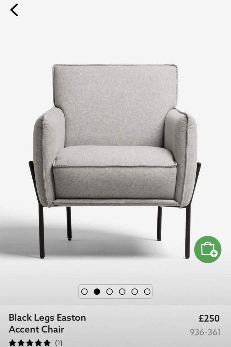 Next Black Legs Easton Accent Grey Office Reading Modern Chair eBay