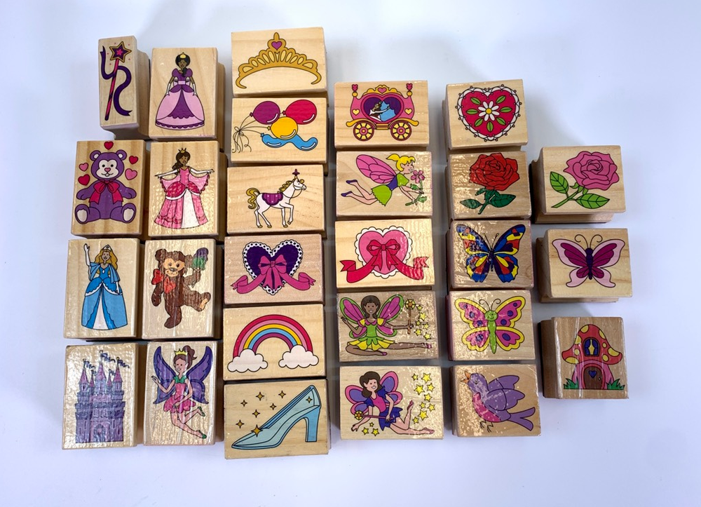 Rubber Wooden Wood Block Crafting Ink Stamps Mixed Themes Lot Of 27