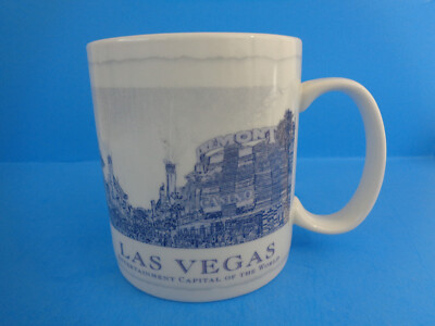 Starbucks LAS VEGAS Entertainment Capital City Cup Mug 2007 18 oz Blue/White NEW