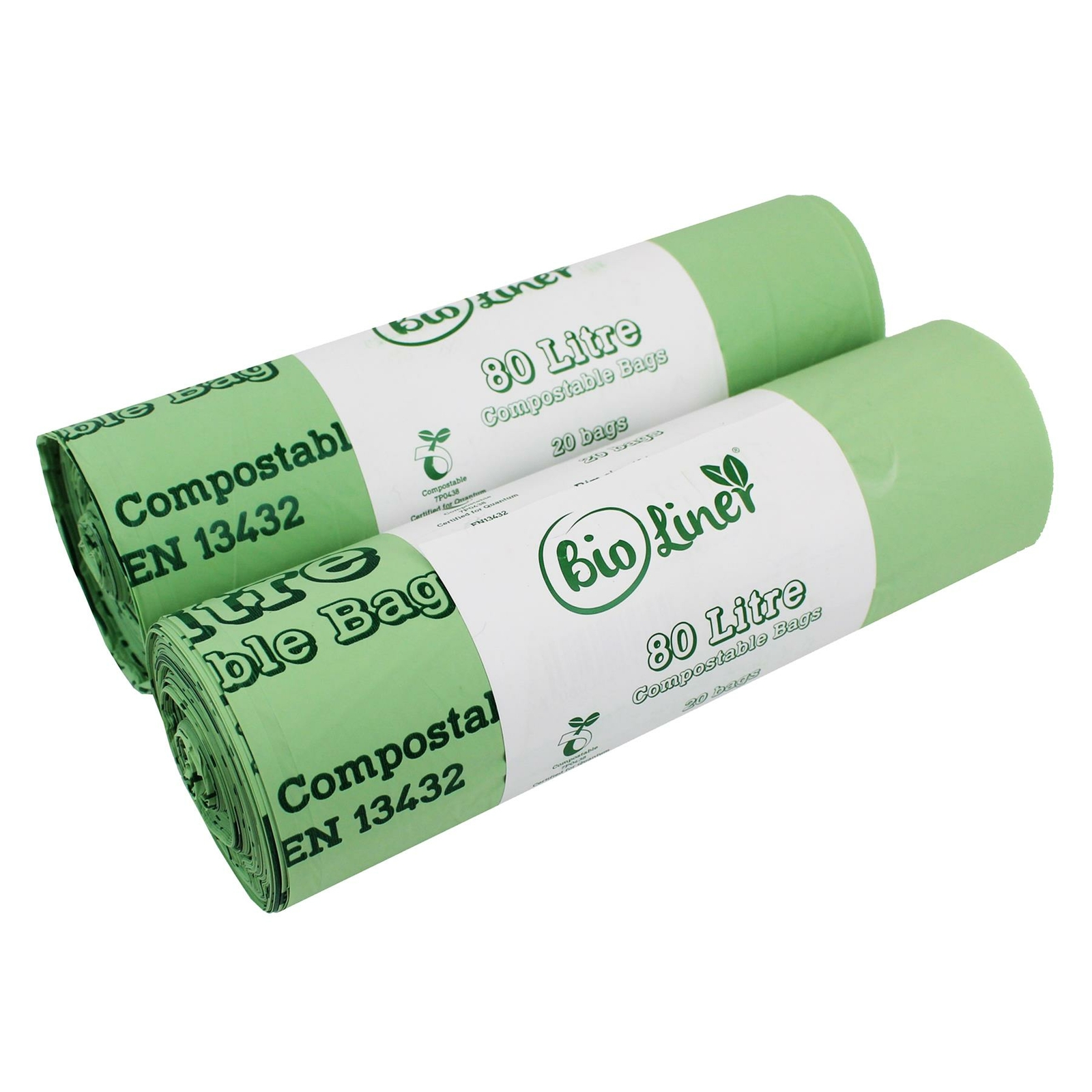 40 x 80L BioLiner Compostable Bags for Swing Bins & Dustbins (2 rolls)