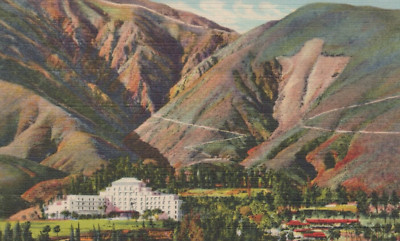 Famous Arrowhead Shape in Big Bear Lake California Linen Vintage Post Card