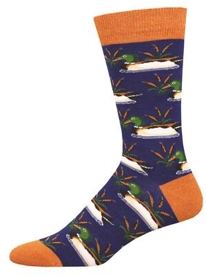 Socksmith Herren Duck Socken MANY MALLARDS Navy Bamboo-Mix Crew Socks