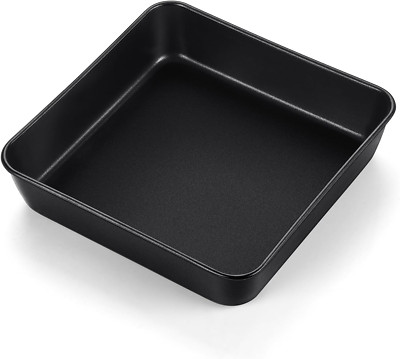 TeamFar Square Baking Pan, 8 inch Coated Square Cake Brownie Lasagna Pan with...