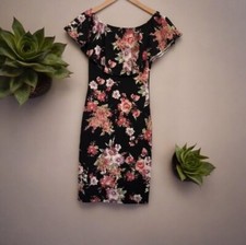 Lovely Cecy Floral Ruffle Top Stretchy Dress  Juniors Size M Medium