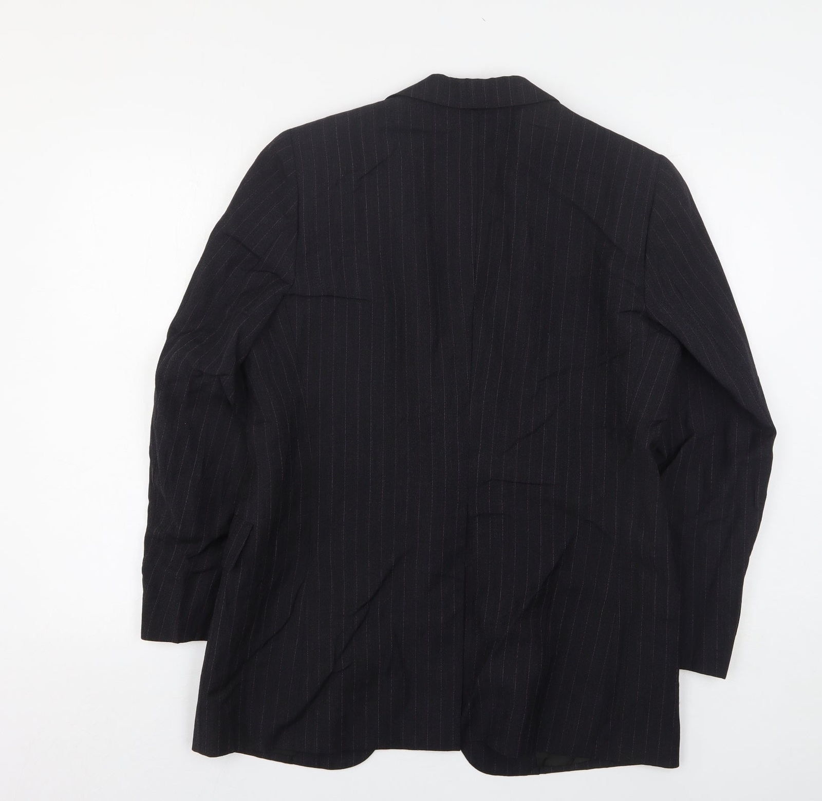 Simon Ackerman Mens Black Striped Wool Jacket Suit Jacket Size 44 eBay