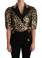 DOLCE & GABBANA Jacket Blazer Gold Leopard Sequined IT44 / US10 / L RRP $11000