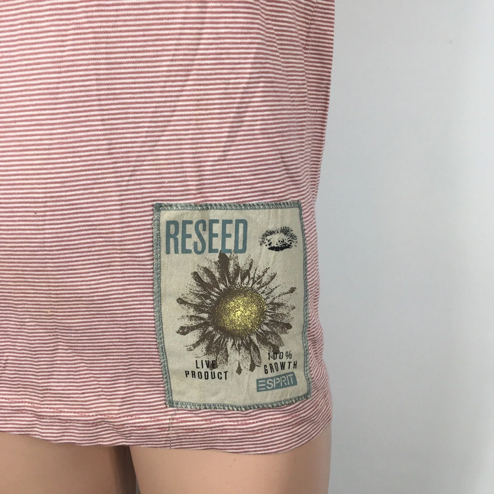 Camiseta Top De Colección Esprit Reseed Live Product Micro Rayas SS Cuello Redondo S Rosa Foto 2 de 4