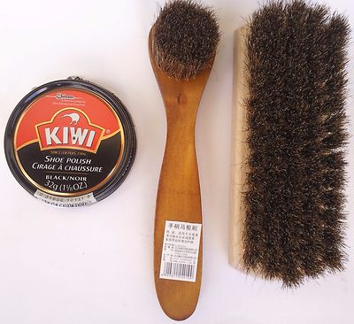 KIWI BLACK NEUTRAL  SHOE POLISH CREAM KIWI SHINE BRUSH & DAUBER, SELECT: Items