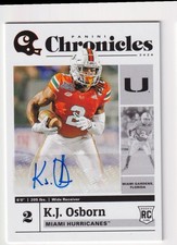 2020 Panini Chronicles Draft Picks Signatures Red K.J. Osborn Rookie Auto Miami