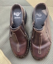 Vintage Dr. Martens Boyle Brown Leather Slip-on Clog Mules Loafers