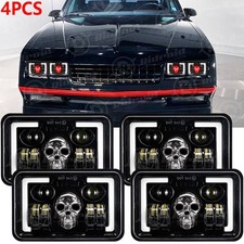 Fit Chevrolet Monte Carlo Ss 1980-1988 4pcs 4x6 Inch Led Headlights Hi-lo Beam